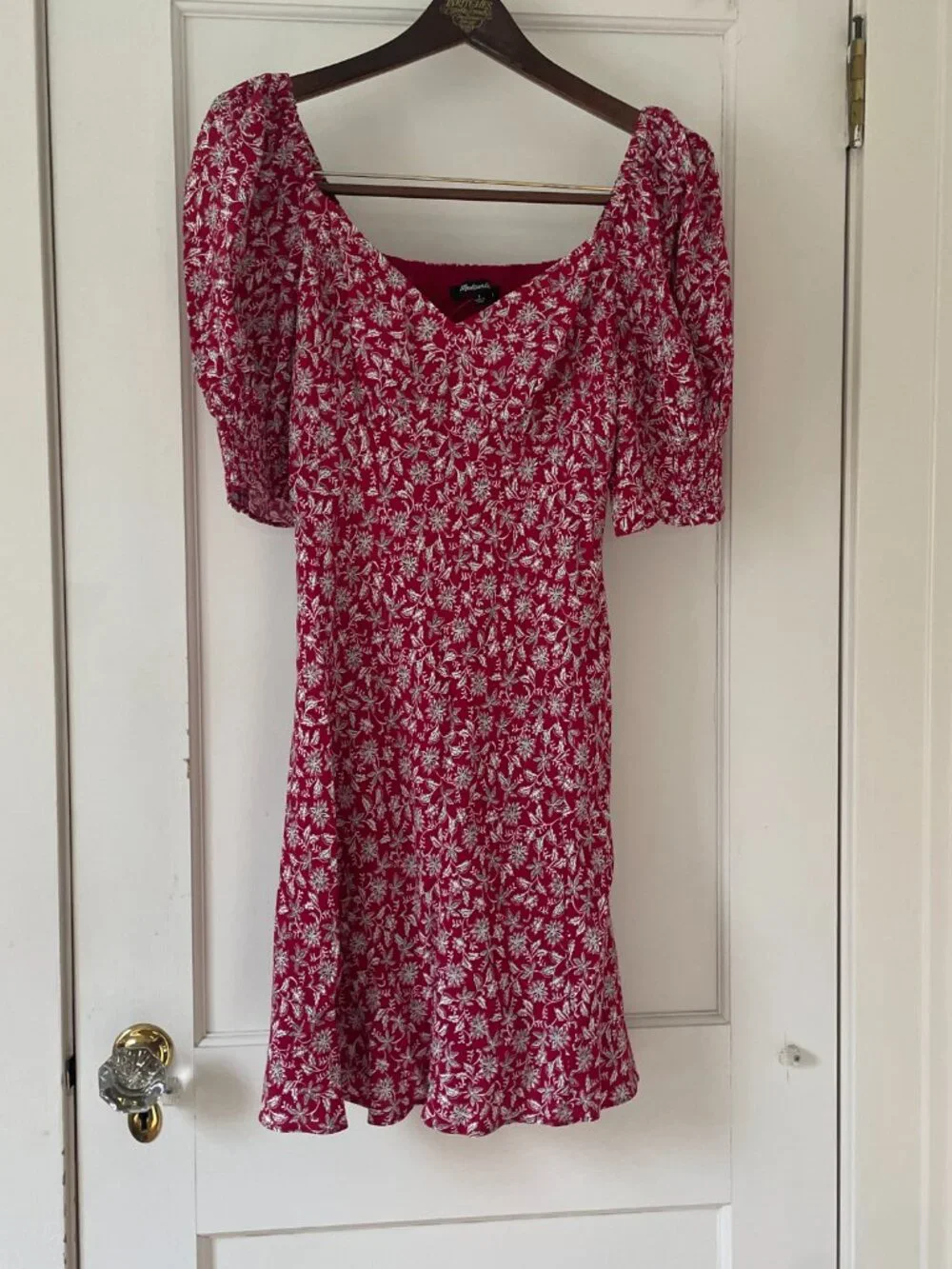 Madewell Floral Puff Sleeve Mini Dress Size 2, NWT - Picture 3 of 8